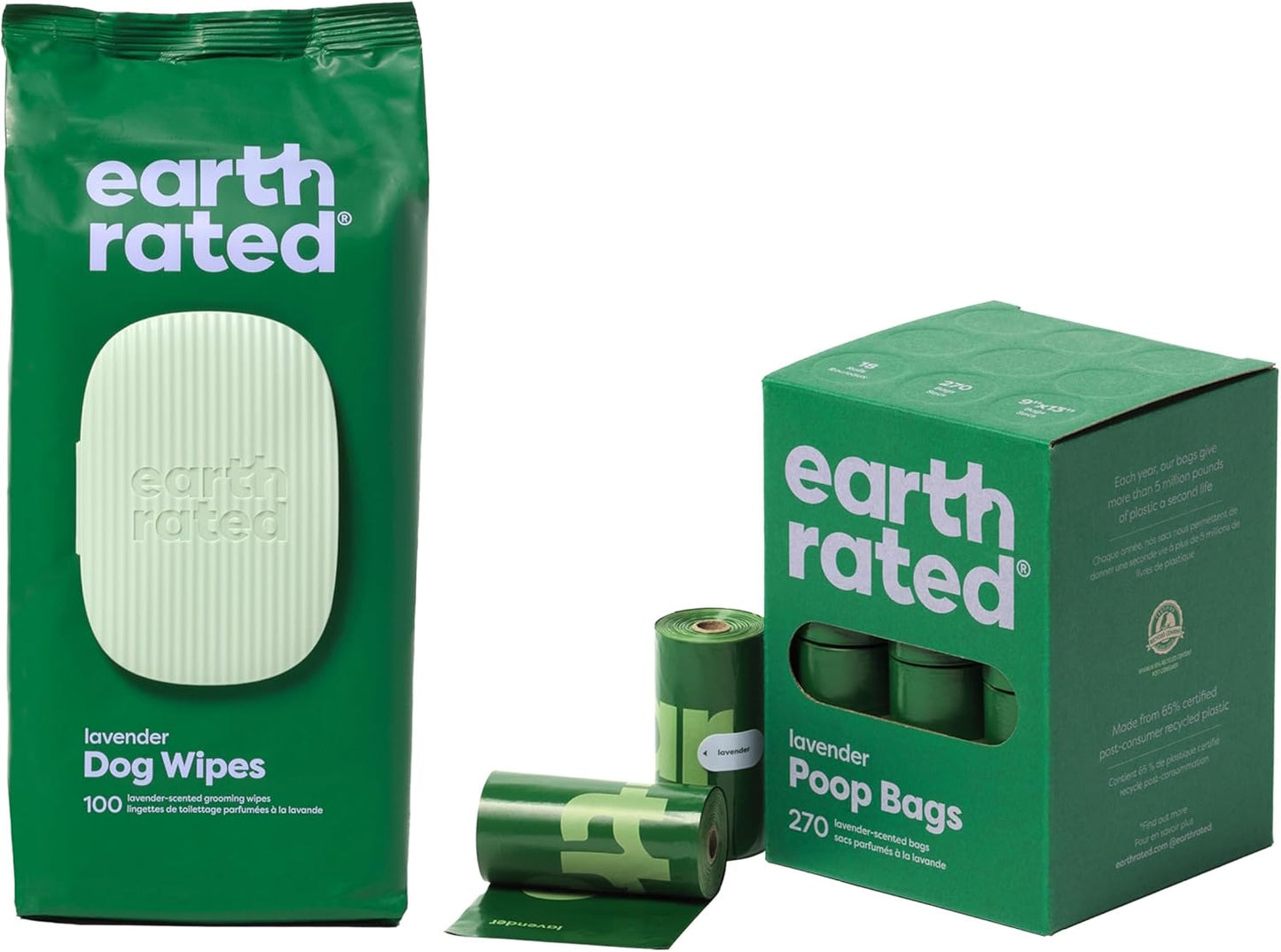 Dog Poo Bags, Guaranteed Leak Proof and Extra Thick Waste Bag Refill Rolls for Dogs, Lavender Scented, 270 Count