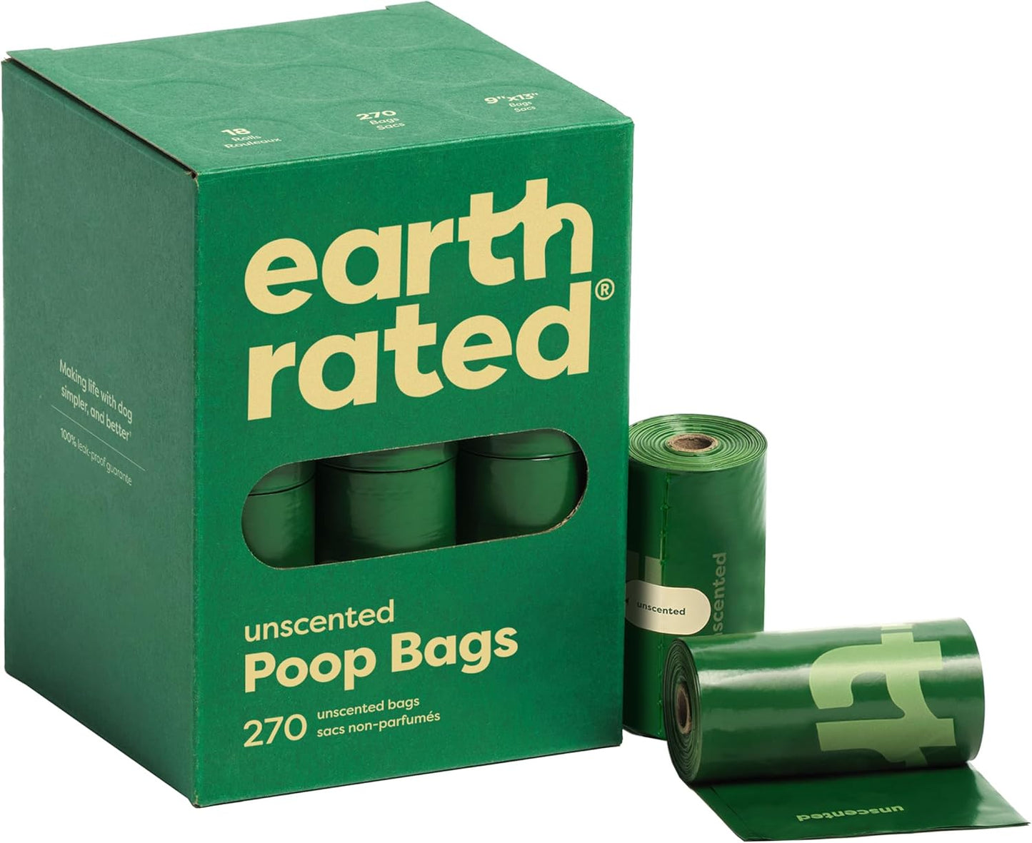 Dog Poo Bags, Guaranteed Leak Proof and Extra Thick Waste Bag Refill Rolls for Dogs, Lavender Scented, 270 Count